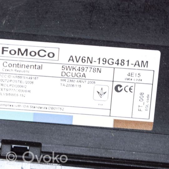Ford Focus Avaimettoman käytön ohjainlaite/moduuli AV6N19G481AM