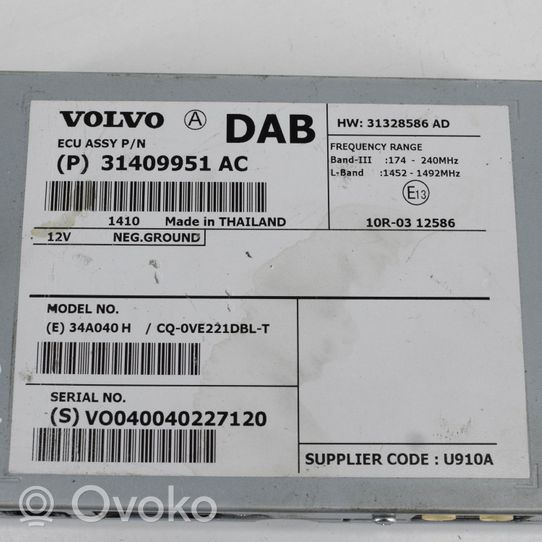 Volvo V40 HiFi Audio sound control unit 31409951AC