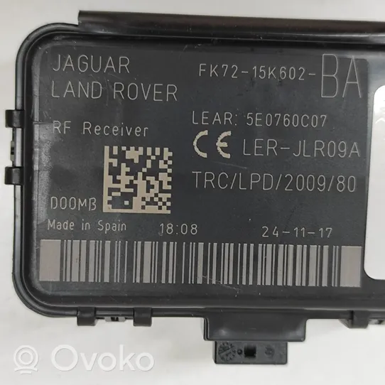 Land Rover Range Rover Velar Beraktės sistemos KESSY (keyless) valdymo blokas/ modulis FK7215K602BA