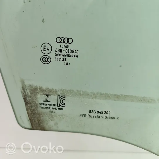 Audi A1 Etuoven ikkunalasi, neliovinen malli 82G845202