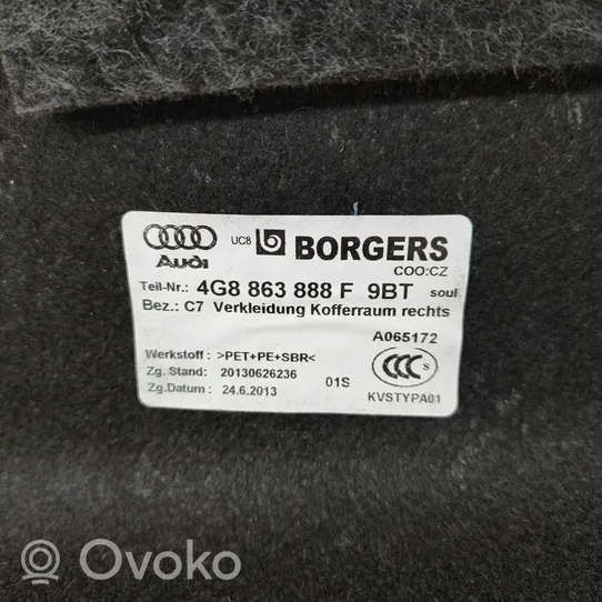 Audi A7 S7 4G Tavaratilan sivuverhoilu 4G8863888F