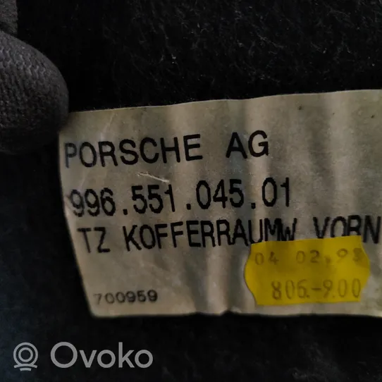 Porsche 911 996 Tappeto di rivestimento del fondo del bagagliaio/baule 99655104501