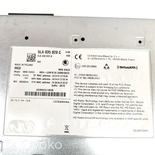 Skoda Enyaq iV Unité / module navigation GPS 5LA035820C