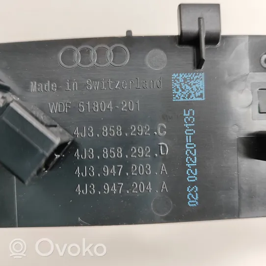 Audi E-tron GT Garniture contour d'écran affichage 4J3858292C