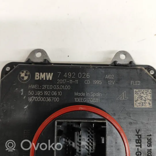 BMW 3 F30 F35 F31 Moduł sterujący statecznikiem LED 7492026