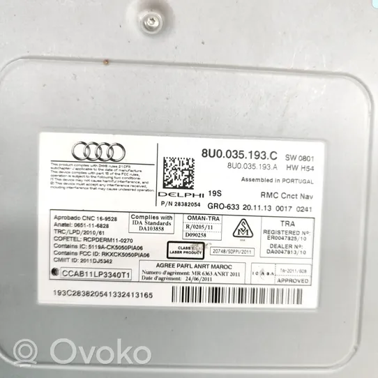 Audi Q3 8U Radio/CD/DVD/GPS-pääyksikkö 8U0035193C