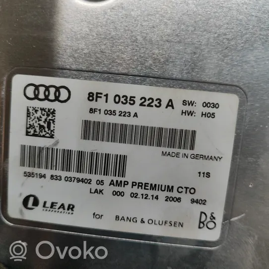 Audi A5 8T 8F Äänentoistojärjestelmäsarja 8F1035223A