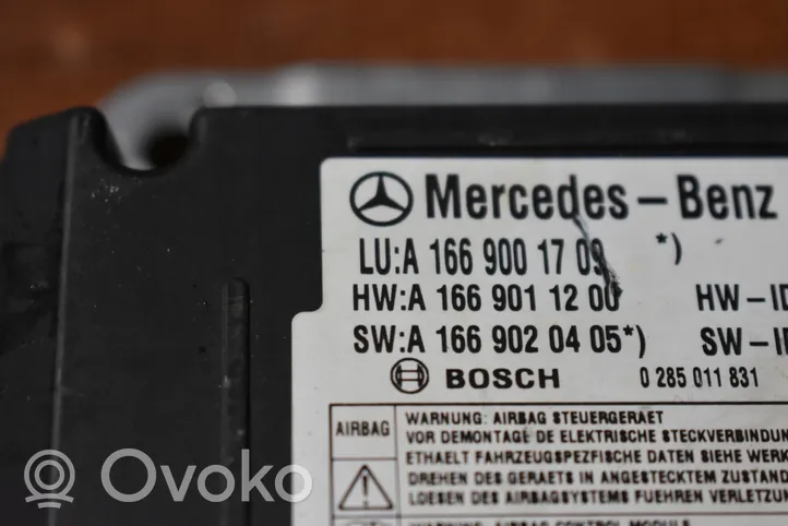 Mercedes-Benz GLE (W166 - C292) Centralina/modulo airbag 