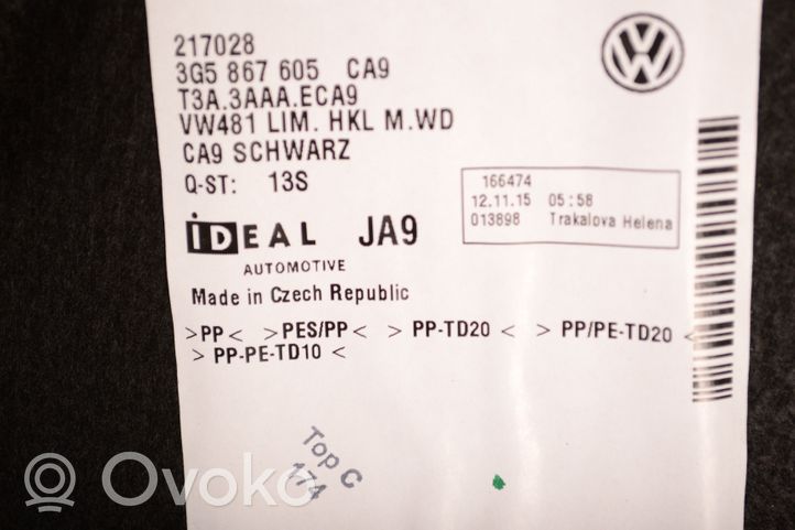 Volkswagen PASSAT B8 Poszycie / Tapicerka tylnej klapy bagażnika 3G5867605