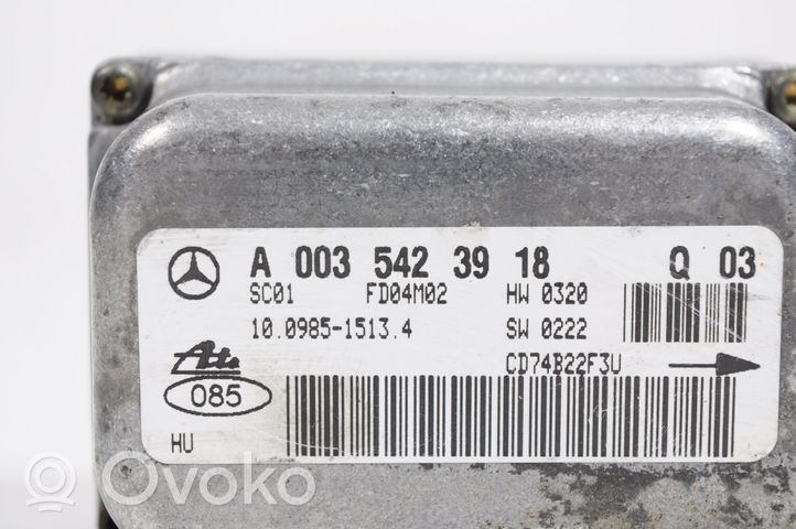 Mercedes-Benz CLK A209 C209 Sensore di accelerazione A0035423918