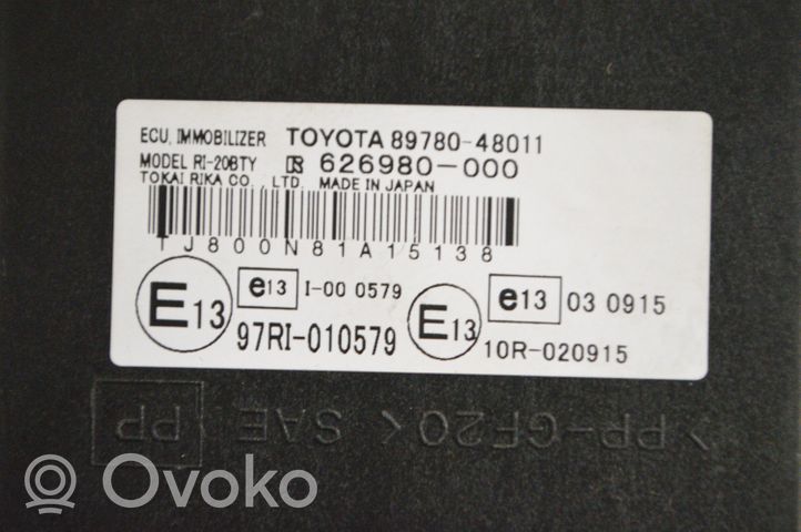 Lexus RX 330 - 350 - 400H Moduł / Sterownik immobilizera 8978048011