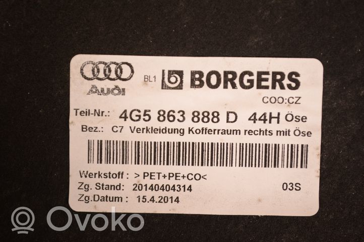 Audi A6 C7 Tavaratilan sivuverhoilu 4G5863992D