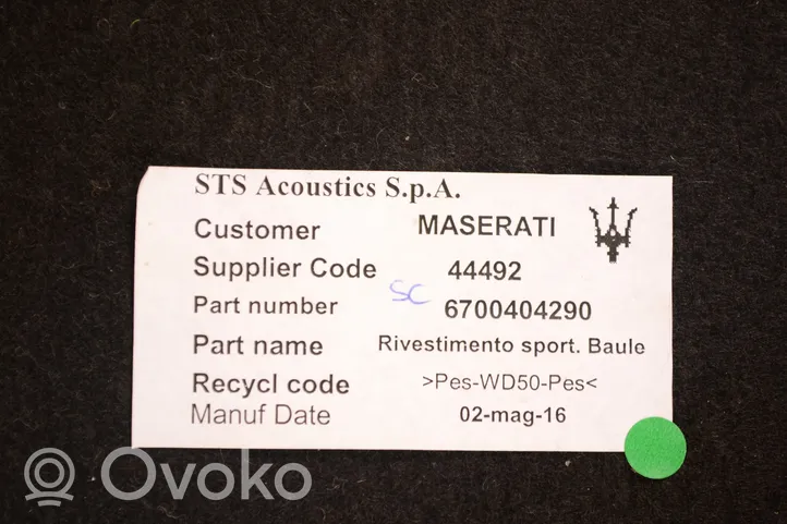 Maserati Ghibli Bagāžnieka dekoratīvā apdare 6700404290