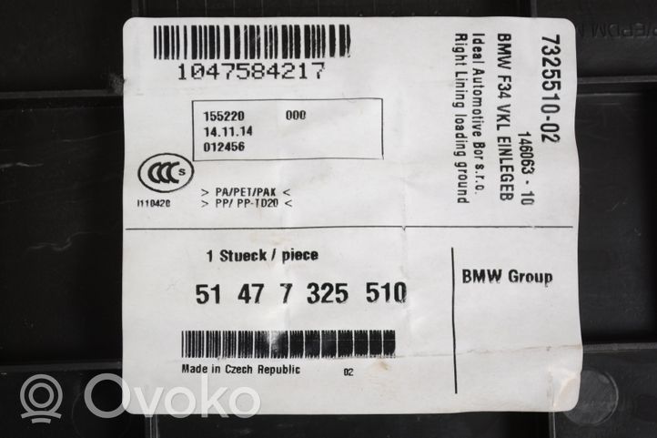 BMW 3 GT F34 Panneau, garniture de coffre latérale 51477325350