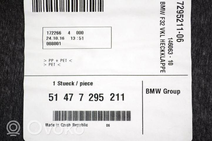 BMW 4 F32 F33 Poszycie / Tapicerka tylnej klapy bagażnika 51477295211