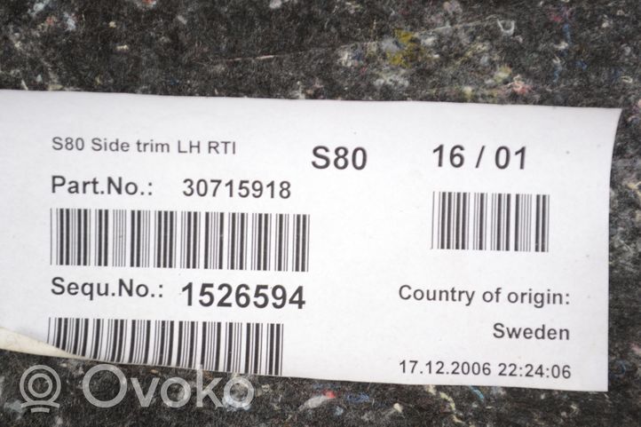 Volvo S80 Tavaratilan/takakontin alempi sivuverhoilu 30715918