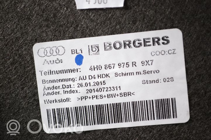 Audi A8 S8 D4 4H Tailgate trim 4H0867975R