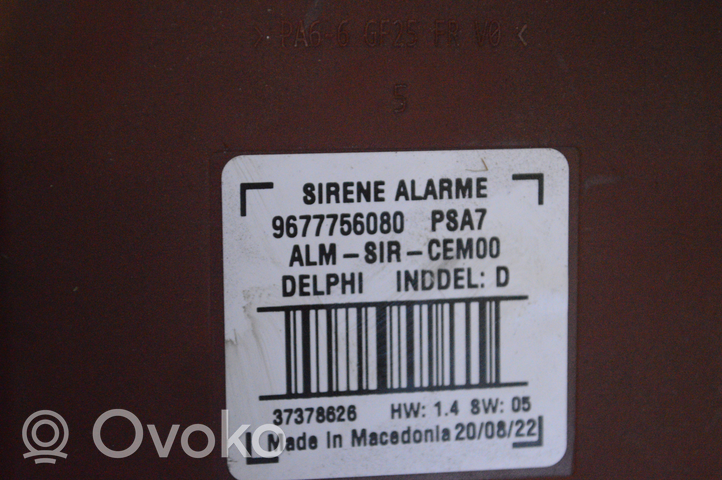 Citroen C4 III e-C4 Alarm system siren 9677756080