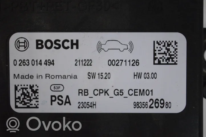 Peugeot 3008 II Unité de commande, module PDC aide au stationnement 9835626980