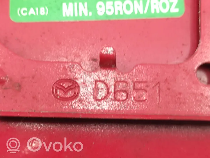 Mazda 2 Bouchon, volet de trappe de réservoir à carburant D65142410C