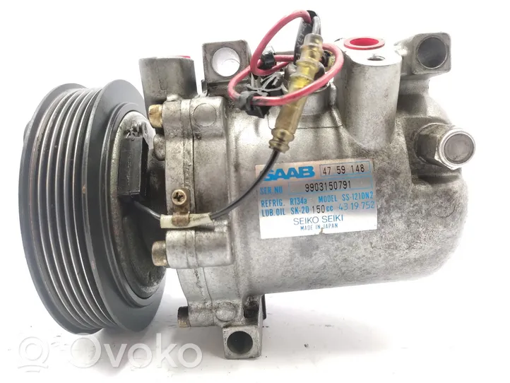 Saab 9000 CS Ilmastointilaitteen kompressorin pumppu (A/C) 4759148