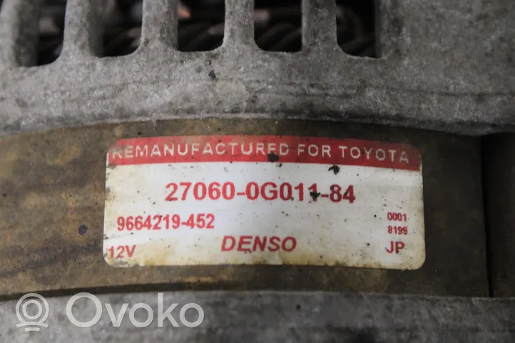 Toyota Avensis T250 Generaattori/laturi 270600G01184