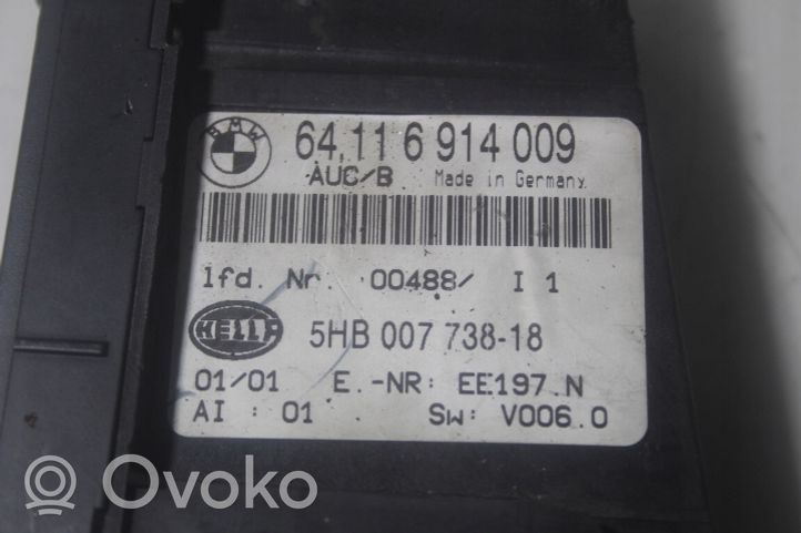 BMW 3 E46 Interruptor de control del ventilador interior 64.11 6 914 009