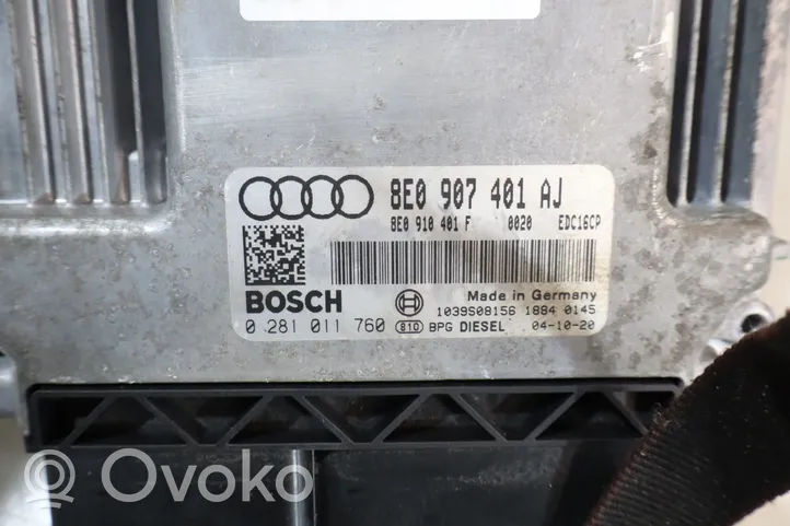 Audi A4 S4 B7 8E 8H Unité de commande, module ECU de moteur 0281011760