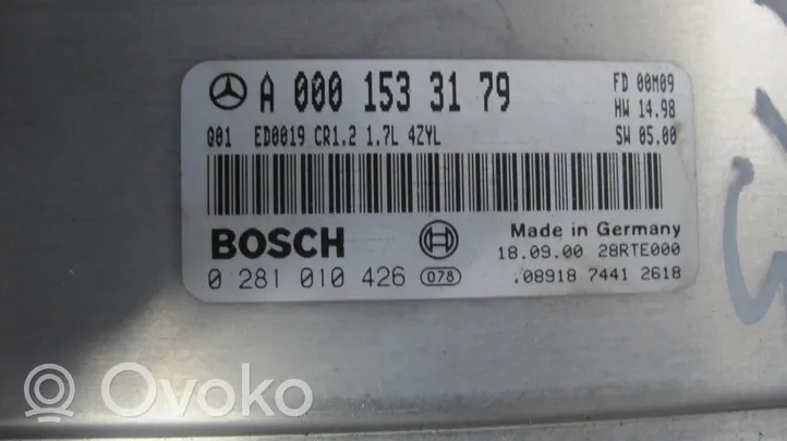 Mercedes-Benz A W168 Calculateur moteur ECU A0001533179