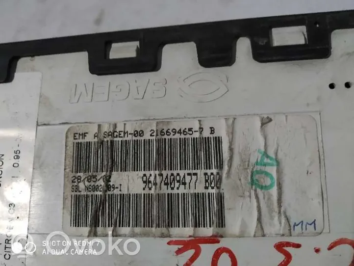 Citroen C3 Monitor / wyświetlacz / ekran 9647409477