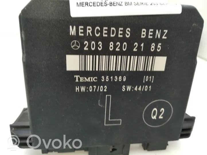 Mercedes-Benz C W203 Unité de commande / module de verrouillage centralisé porte 2038202185