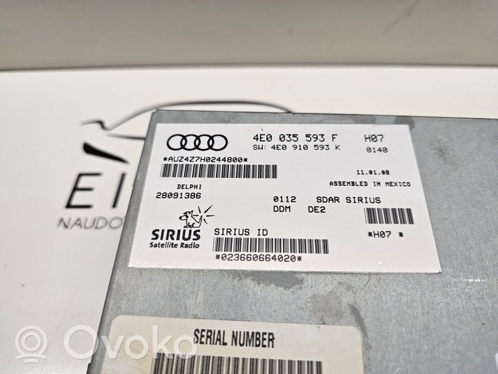 Audi Q7 4L Console centrale, commande de multimédia l'unité principale 4E0035593F