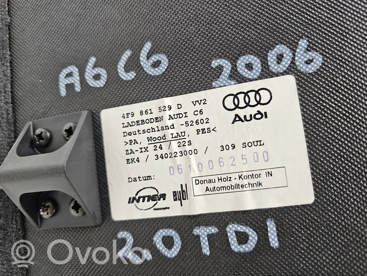 Audi A6 S6 C6 4F Tappeto di rivestimento del fondo del bagagliaio/baule 4F9861529D