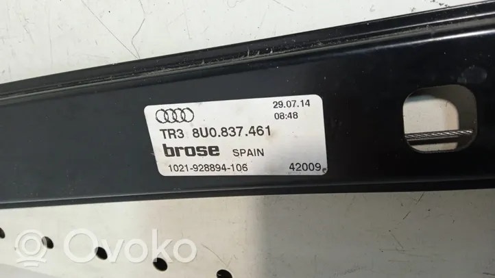 Audi Q3 8U Mécanisme de lève-vitre avant sans moteur 