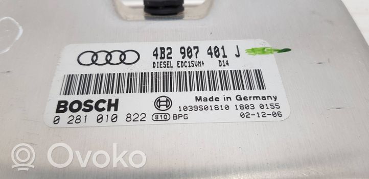 Audi A6 S6 C5 4B Moottorin ohjainlaite/moduuli 4B2907401J