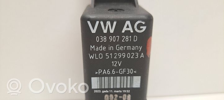 Audi A3 S3 8L Przekaźnik / Modul układu ogrzewania wstępnego 038907281D