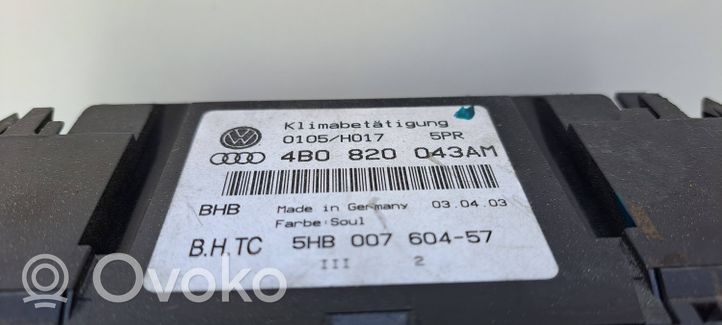 Audi A6 S6 C5 4B Centralina del climatizzatore 4B0820043AM