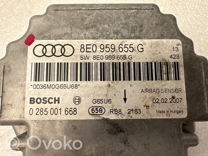 Audi A4 S4 B6 8E 8H Centralina/modulo airbag 8E0959655G