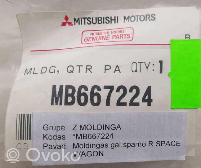 Mitsubishi Space Wagon Moulure, baguette/bande protectrice d'aile MB667224