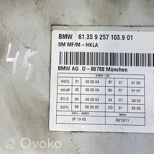 BMW 5 F10 F11 Istuimen säädön moduuli 9257103