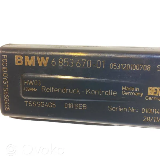 BMW 5 F10 F11 Module de pression des pneus 6853670