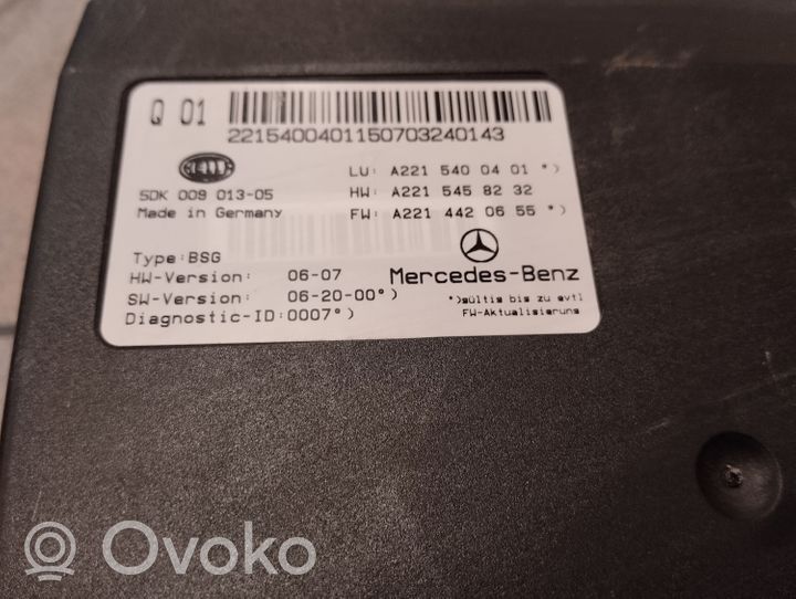 Mercedes-Benz S W221 Moduł sterowania ładowania akumulatora A2215400401