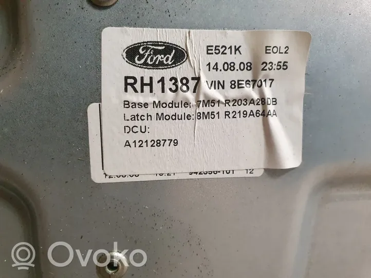 Ford C-MAX I Etuikkunan nostomekanismi ilman moottoria 7M51R203A28DB