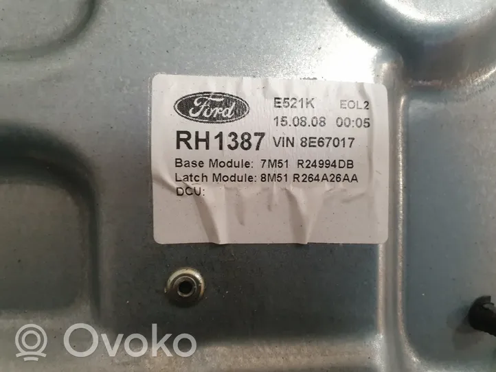 Ford C-MAX I Takaikkunan nostomekanismi ilman moottoria 7M51R24994DB