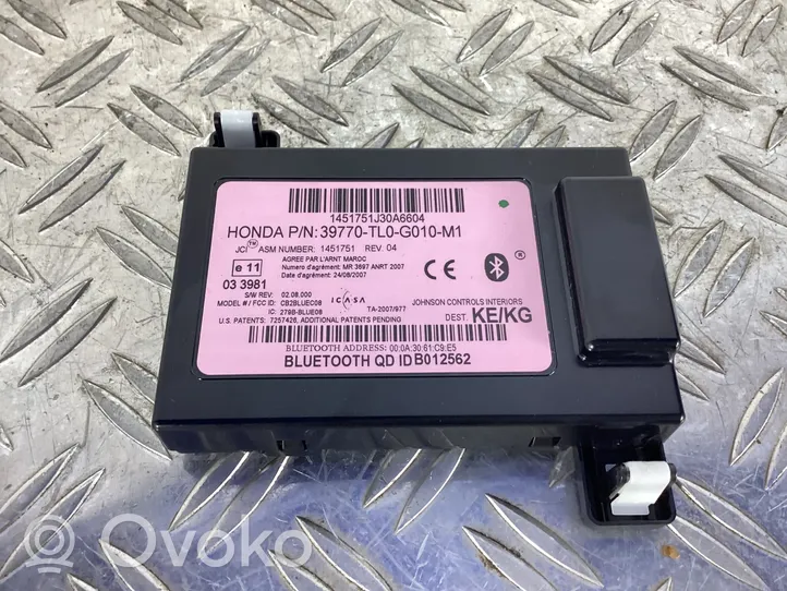 Honda Accord Module unité de contrôle Bluetooth 39770TL0G010M1