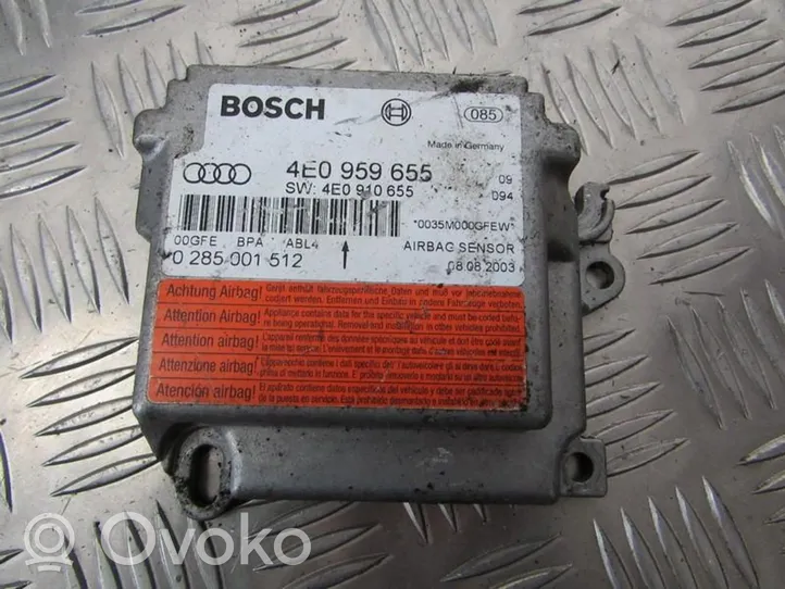 Audi A8 S8 D3 4E Oro pagalvių valdymo blokas 4E0959655