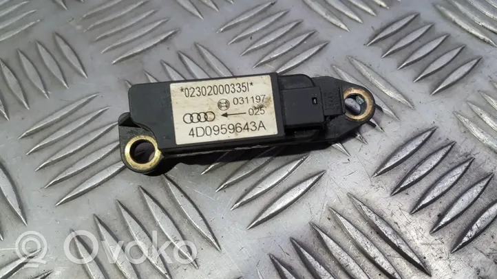 Audi A8 S8 D2 4D Airbag deployment crash/impact sensor 4D0959643A