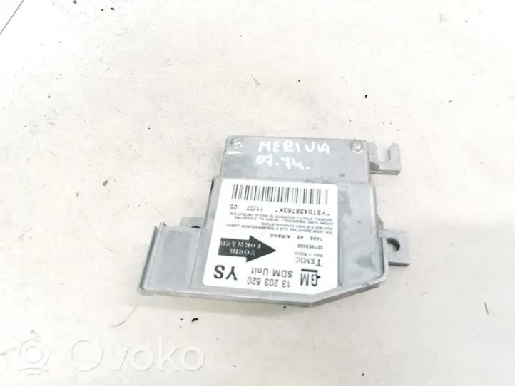 Opel Meriva A Airbag control unit/module 13203620