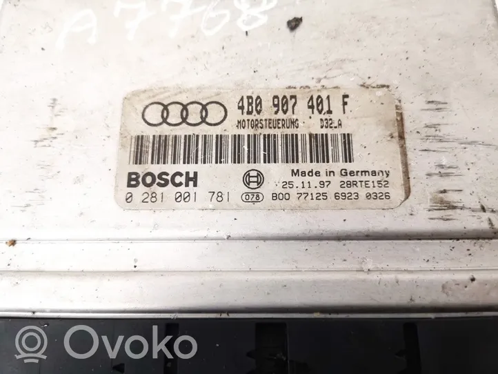 Audi A6 S6 C5 4B Moottorin ohjainlaite/moduuli 4b0907401f