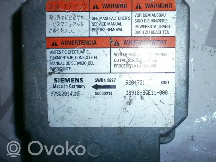 Opel Agila B Airbag control unit/module 3891083E11000